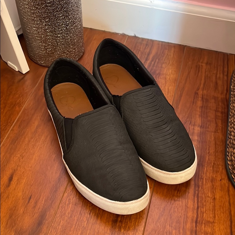 143 Girl Black Snake Slip-On Sneakers